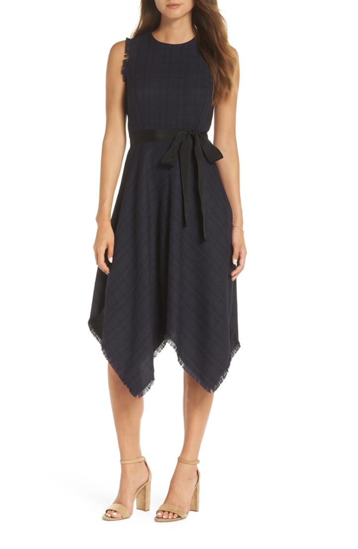 Women's Hinge Jacquard Midi Dress - Black