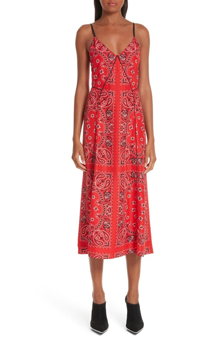 Women's Alexander Wang Bandana Print Slipdress - Red