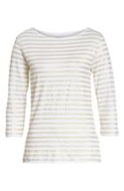 Women's Majestic Filatures Linen Stretch Stripe Top - Metallic
