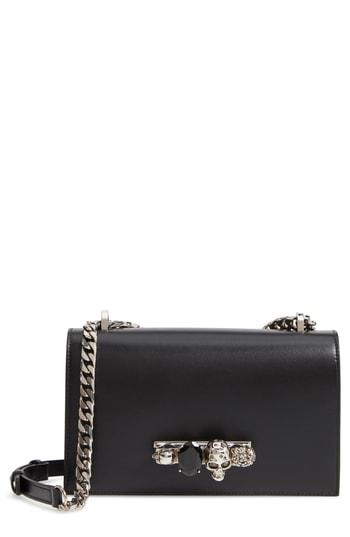 Alexander Mcqueen Leather Crossbody Knuckle Bag - Black