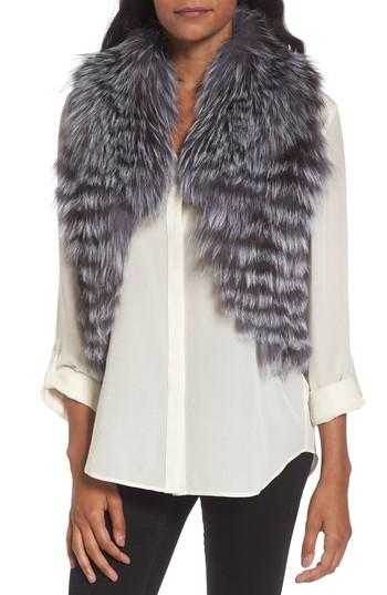 Women's Love Token Genuine Fox Fur Vest - Metallic