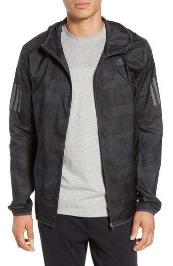 Men's Adidas Response Graphic Hooded Jacket - Grey