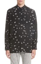 Men's Givenchy Splatter Print Silk Shirt - Black