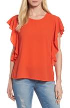Women's Bobeau Flutter Sleeve Top - Blue