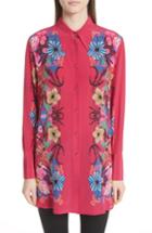 Women's Etro Floral Print Silk Blouse Us / 38 It - Pink