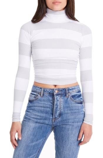 Women's Afrm Hunter Shirred Back Crop Top - Grey