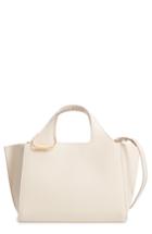 Victoria Beckham Small Newspaper Leather Tote - Ivory