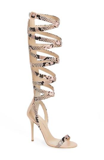 Women's Giuseppe For Jennifer Lopez Emme Knee-high Gladiator Sandal M - Beige