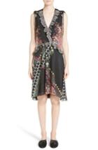 Women's Etro Paisley & Polka Dot Silk Flutter Dress Us / 40 It - Black