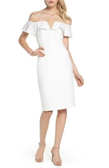 Women's Vince Camuto Off The Shoulder Midi Dress - Ivory