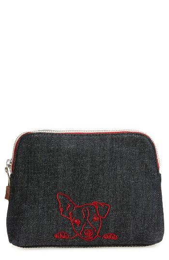 Ed Ellen Degeneres Medium Darien Cosmetics Case, Size - Dark Denim