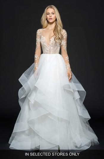 Women's Hayley Paige Lorelei Embroidered Tulle Ballgown, Size In Store Only - Ivory