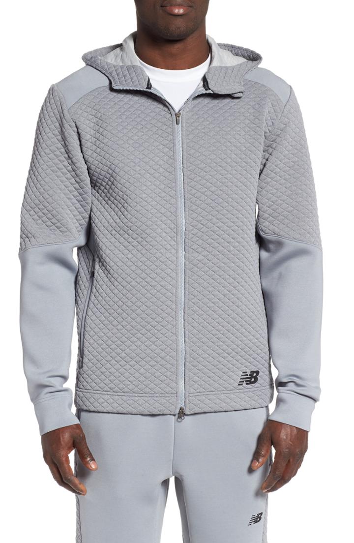Men's New Balance Heat Loft Zip Hoodie - Grey
