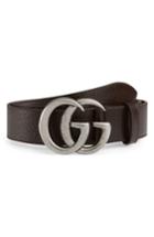 Men's Gucci Gg Pebbled Leather Belt 0 Eu - Brown