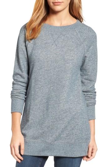 Women's Caslon Space Dye Tunic Sweatshirt - Blue/green