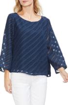 Women's Vince Camuto Diagonal Stripe Blouse, Size - Blue