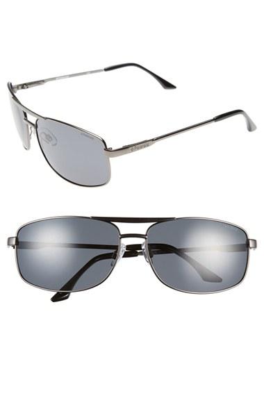 Men's Polaroid Eyewear '2017s' 65mm Polarized Navigator Sunglasses - Dark Ruthenium/ Grey
