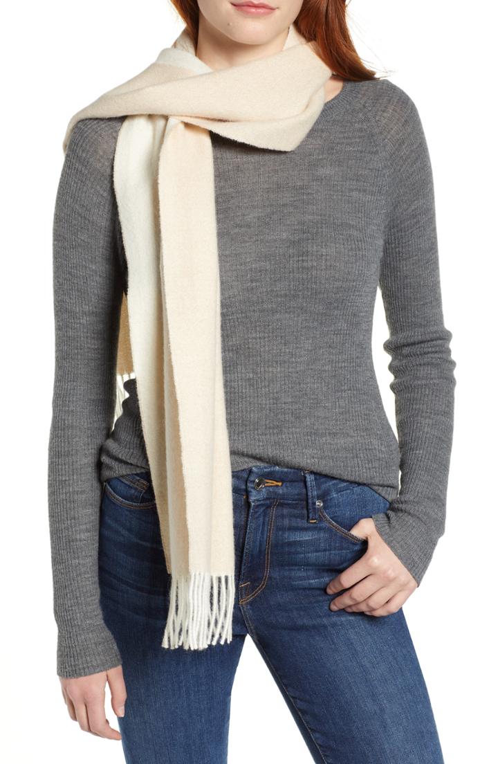 Women's Lamini Prospect Baby Alpaca Scarf, Size - White