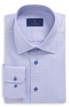 Men's David Donahue Regular Fit Plaid Dress Shirt .5 - 32/33 - Purple