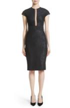 Women's Lela Rose Shimmer Jacquard Sheath Dress - Black