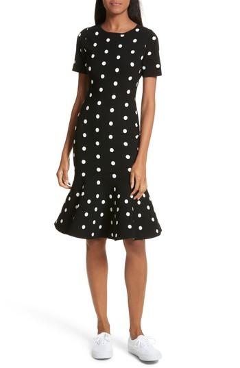 Women's Milly Polka Dot Mermaid Dress, Size - Black