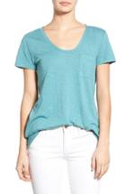 Women's Caslon Relaxed Slub Knit U-neck Tee, Size - Blue/green