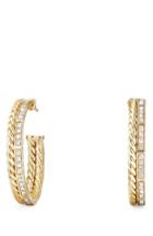 Women's David Yurman Stax Hoop Earrings With Diamonds In 18k Gold