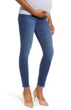 Women's 7 For All Mankind B(air) Frayed Hem Skinny Maternity Jeans - Blue