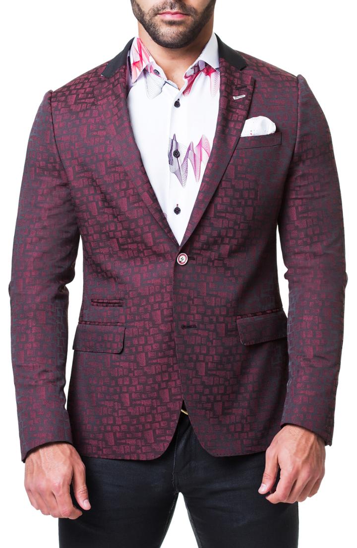 Men's Maceoo Socrate Square Blazer - Red