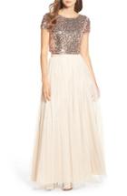Women's Adrianna Papell Embellished Two Piece Gown - Ivory