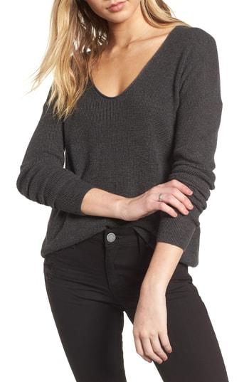 Women's Bp. Textured Stitch V-neck Pullover - Grey