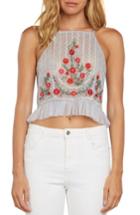 Women's Willow & Clay Mesh Flower Tank Top - Blue