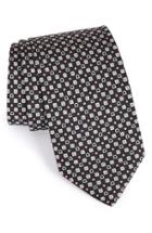 Men's Salvatore Ferragamo Geometric Silk Tie, Size - Black