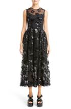Women's Simone Rocha Sequin Tulle Midi Dress Us / 8 Uk - Black