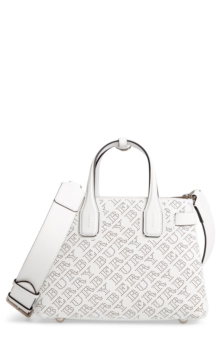 Burberry Small Banner Perforated Leather Tote -
