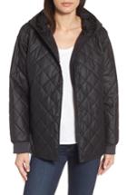 Women's Eileen Fisher Quilted Hooded Jacket, Size - Black