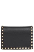 Women's Valentino Garavani Rockstud Leather Wallet On A Chain - Black