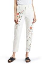 Women's Topshop Floral Embroidered Mom Jeans