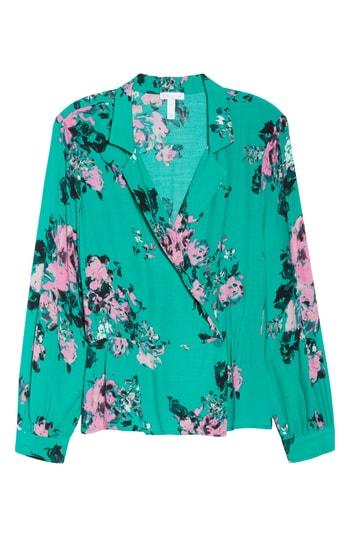 Women's Leith Notch Collar Wrap Top - Green