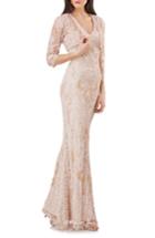 Women's Js Collections Soutache Mermaid Gown With Bolero - Pink
