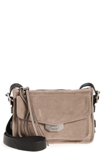 Rag & Bone Small Leather Field Messenger Bag - Grey