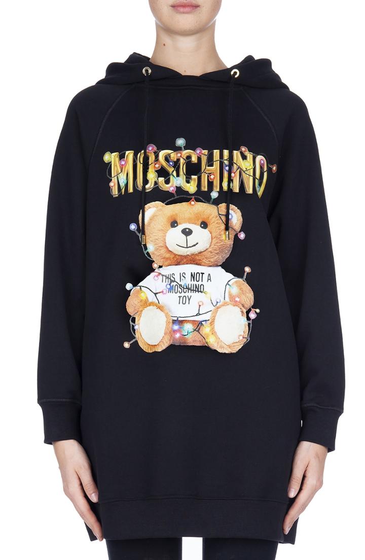 Women's Moschino Christmas Teddy Hoodie Dress Us / 36 It - Black