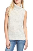 Women's Press Turtleneck Sleeveless Sweater - White