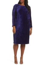 Women's Maggy London Plisse Velvet Sheath Dress - Blue