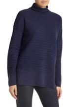 Women's Lafayette 148 New York Rib Effect Wool Turtleneck, Size - Purple