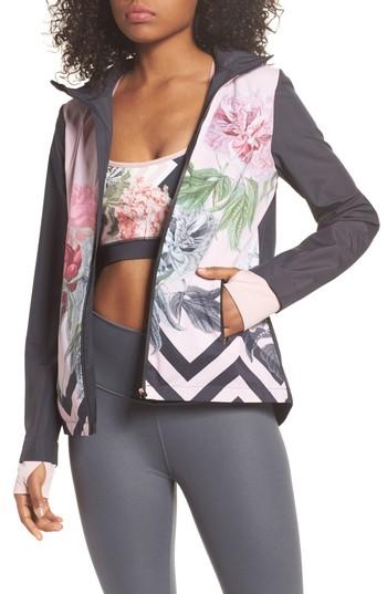 Women's Ted Baker London Palace Gardens Print Hooded Jacket - Black