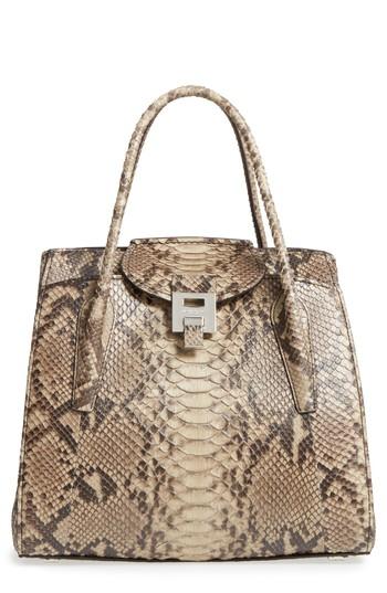 Michael Kors Large Bancroft Genuine Python Satchel - Beige