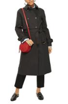 Women's Topshop Cotton Trench Coat Us (fits Like 0) - Black