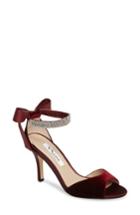 Women's Nina 'vinnie' Crystal Embellished Ankle Strap Sandal M - Burgundy