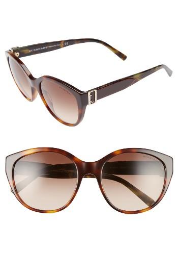 Women's Burberry 55mm Gradient Cat Eye Sunglasses - Light Havana